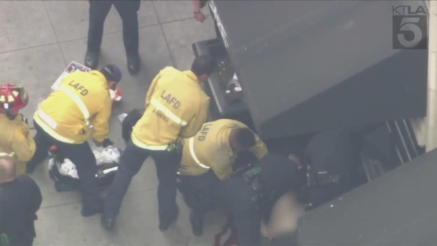 At least 1 person down after gunfire in downtown L.A.