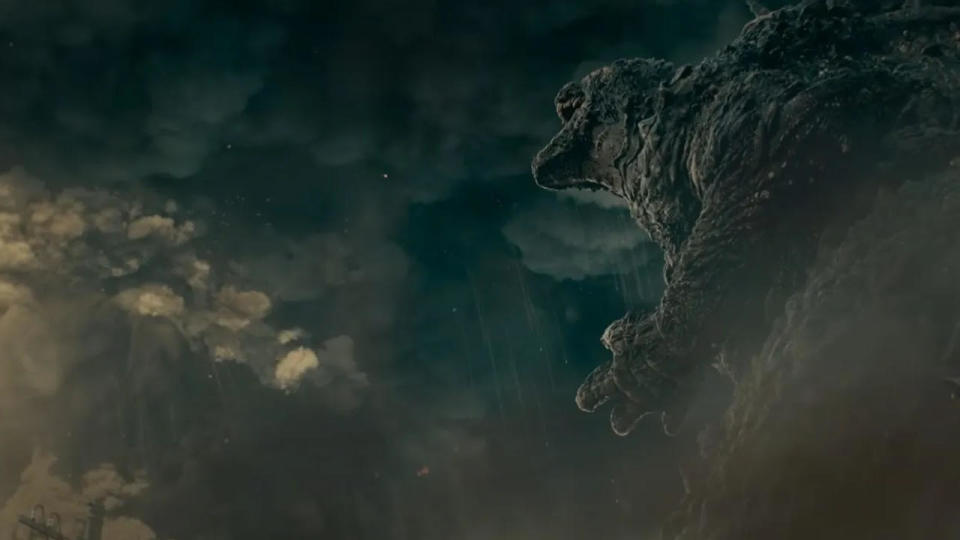 A pissed of Godzilla in Godzilla Minus One