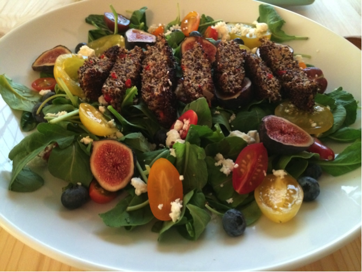 "Your hipster friends are coming over and you want to make something to impress them." <br> <br> --Amanda Saab <br> <br> <a href="http://amandasplate.com/recipe/quinoa-cakes-and-arugula-fig-salad/" target="_blank">Get the recipe here. </a>