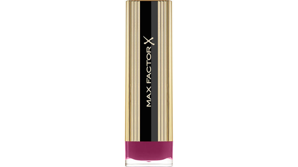 A tube of Max Factor Colour Elixir Lipstick, Shade 120 Midnight Mauve.