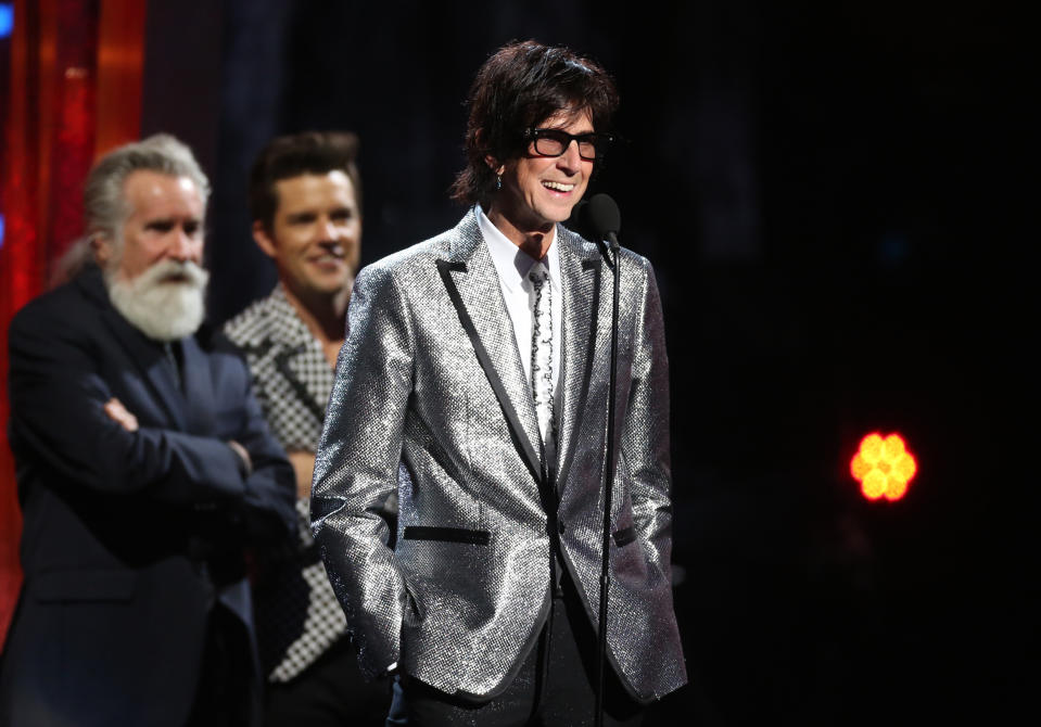 Rock & Roll Hall of Fame Induction – Show - Cleveland, Ohio, U.S., 14/04/2018 – Ric Ocasek of The Cars speaks on stage.