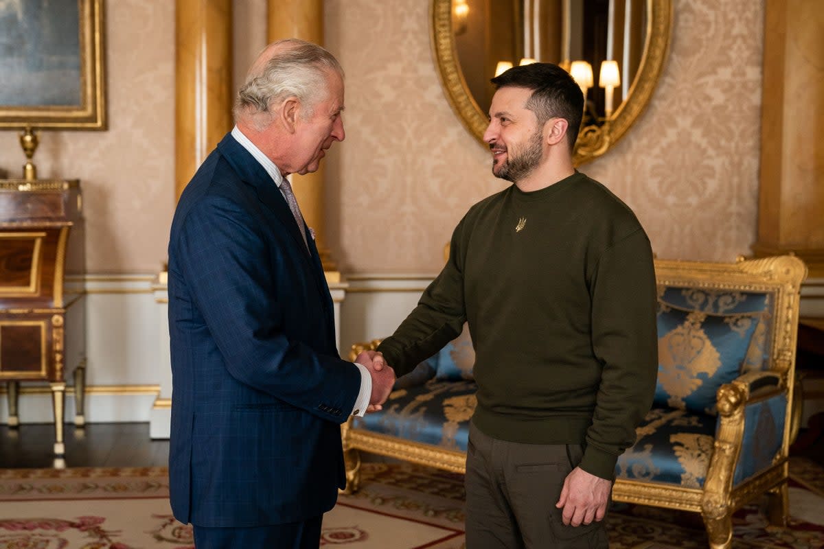 King Charles III holds an audience with Ukrainian President Volodymyr Zelensky on Wednesday (Aaron Chown/PA) (PA Wire)