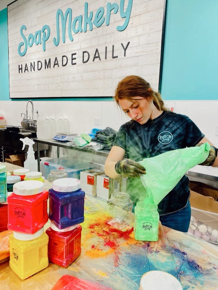 Buff City Soap gives customers the chance to see the whole soap-making process.