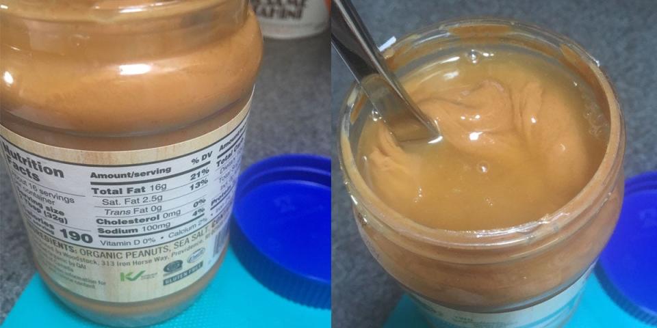 unprocessed diet peanut butter has only two ingredients