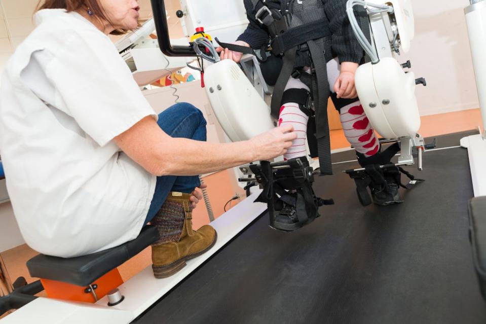 Robotics can help patients recover physical function in rehabilitation. <a href="https://www.gettyimages.com/detail/news-photo/rossetti-health-center-france-rehabilitation-center-with-news-photo/838193362" rel="nofollow noopener" target="_blank" data-ylk="slk:BSIP/Universal Images Group via Getty Images;elm:context_link;itc:0;sec:content-canvas" class="link ">BSIP/Universal Images Group via Getty Images</a>