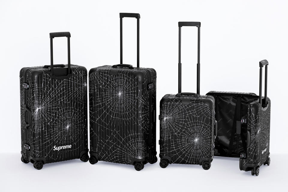 Rimowa's second collaboration with Supreme features a spiderweb graphic from one of the streetewear brand's 2016 collections.