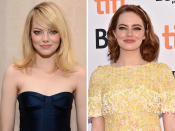 Rotschopf Emma Stone versteht es ebenfalls mit wechselnden Haarfarben auf sich aufmerksam zu machen. Besonders radikal fiel der Schritt zum Strohblond aus. Aber auch brünett hatte die Schauspielerin schon in ihrem Farbrepertoire zu bieten. (Bild-Copyright: Andrew H. Walker/Getty Images/Alberto E. Rodriguez/Getty Images)