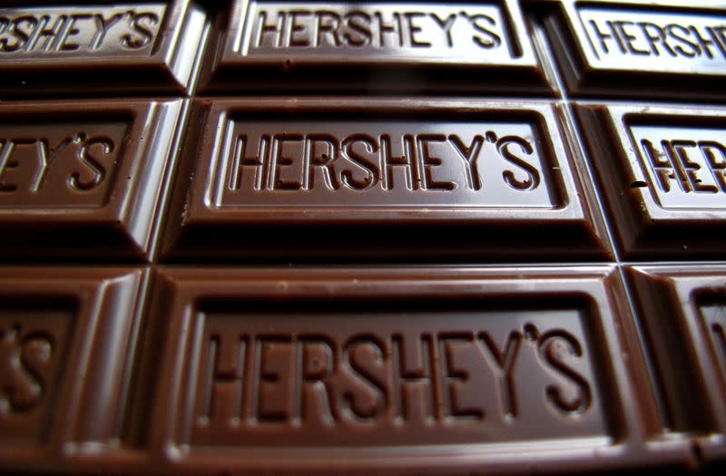 FILE PHOTO: A Hershey's chocolate bar is shown in this photo illustration in Encinitas