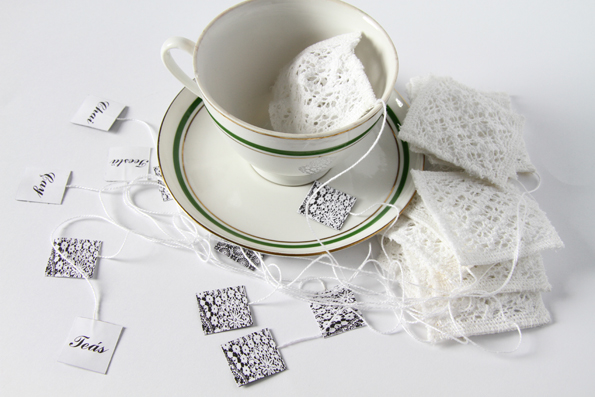 Designer Anna Zofia Borowska came up with these pretty lace style teabags. They’d make a wonderful addition to a wedding breakfast. 