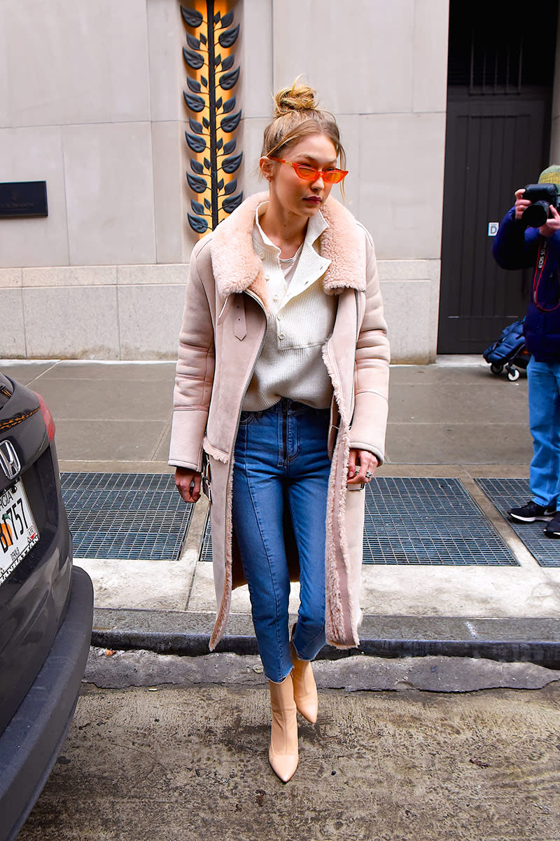 Chic Steal: Pink Shearling Coat