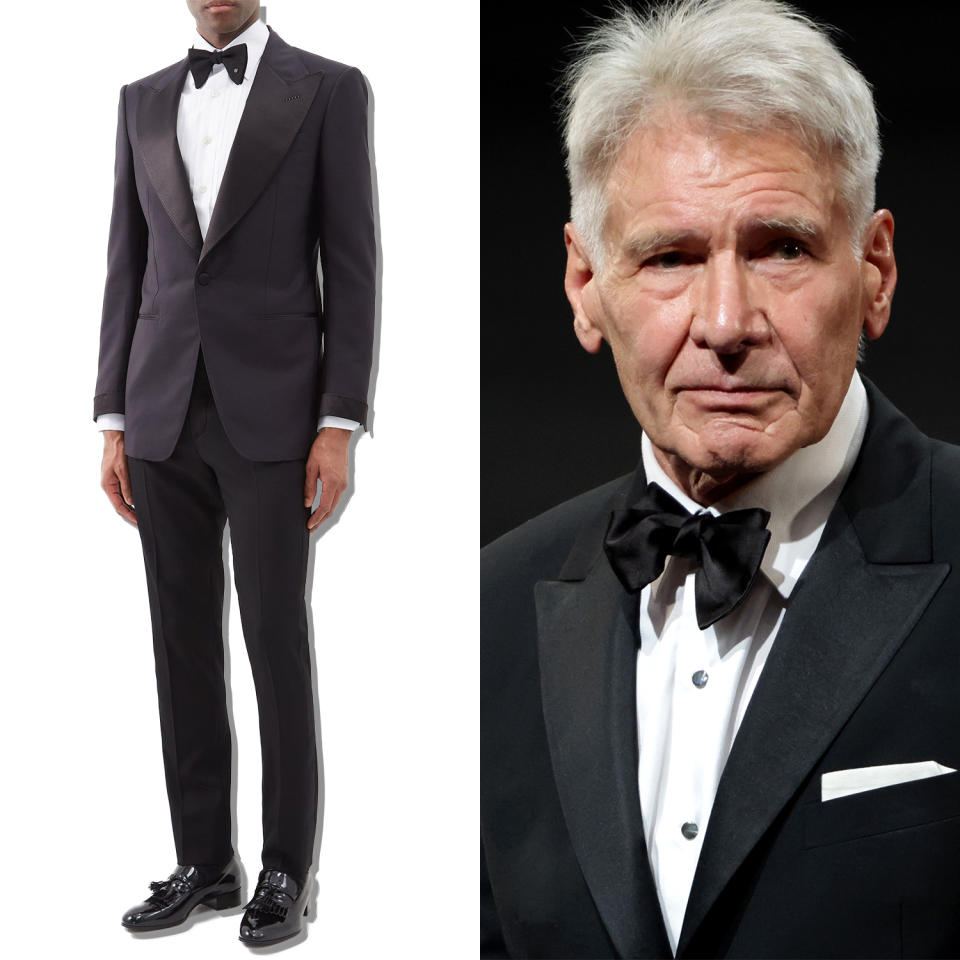 Harrison Ford next to the suit he was wearing at Cannes Film Festival