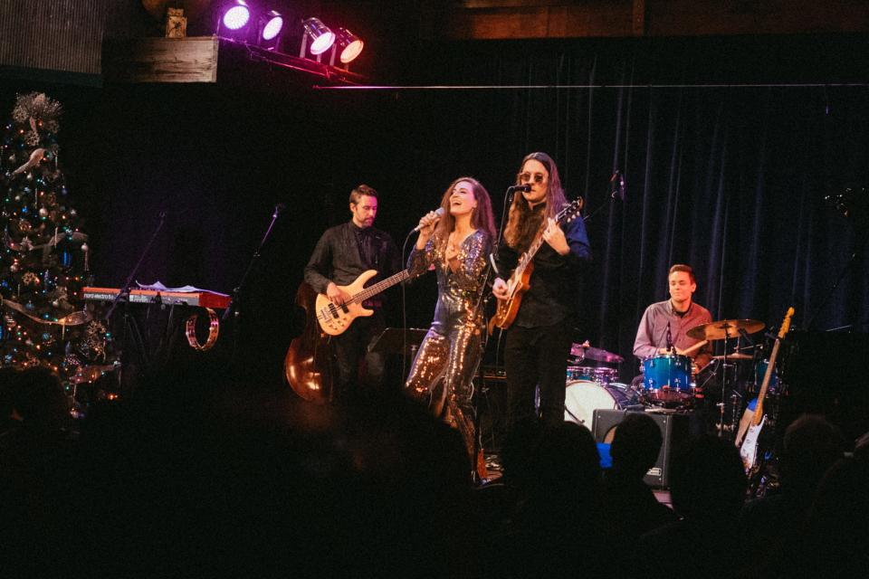 The Bergamot — Jillian Speece and Nathaniel Hoff, center, with Jordan Swartzendruber on bass and Cameron Nagle on drums — will present "A South Shore Christmas" on Dec. 10, 2021, at The Acorn in Three Oaks.