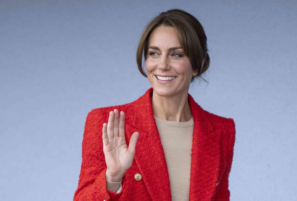 <p>Mark Cuthbert/UK Press via Getty</p> Kate Middleton visits portage session on Sept. 27, 2023