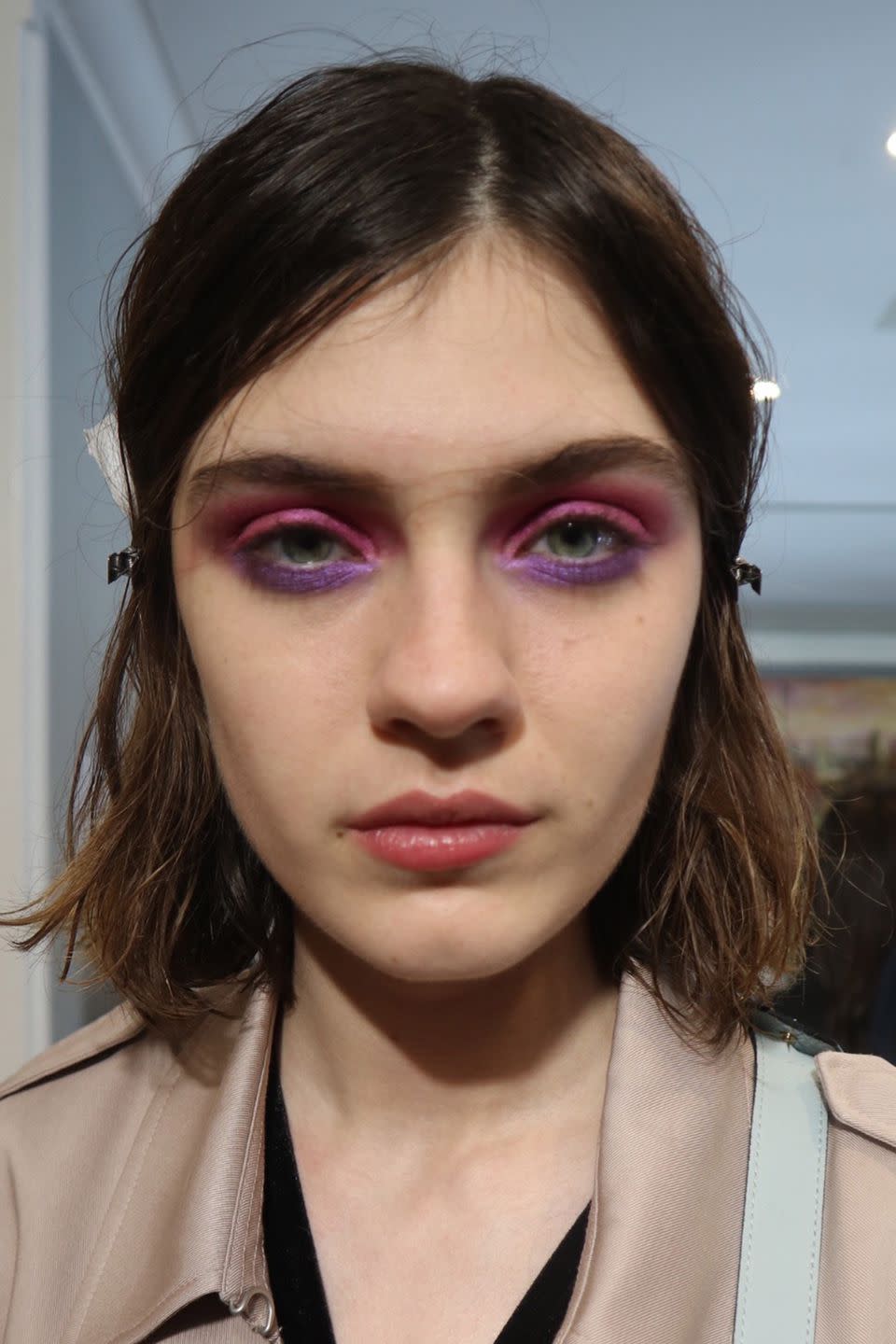 <p><strong>Trend: colour blocking</strong></p><p>"The Peter Pilotto girl is the queen of the disco, with a rock 'n' roll edge", explained Thomas De Kluyver backstage at Peter Pilotto. "The make-up is applied to look like it is done by the models themselves - and some of the models did do their own - resulting in a decadent, glamorous look that still looks really youthful." </p><p>To achieve the "Disco Inferno" vibe, <a rel="nofollow noopener" href="https://www.maccosmetics.co.uk/product/13840/372/products/makeup/eyes/eyeshadow/pigment" target="_blank" data-ylk="slk:Mac Pigments;elm:context_link;itc:0;sec:content-canvas" class="link ">Mac Pigments</a>, £16.50 each, in a range of colours were swiped across the models eyes with the <a rel="nofollow noopener" href="https://www.maccosmetics.co.uk/product/13802/54021/products/brushes-tools/brushes/all-brushes/239s-eye-shader-brush" target="_blank" data-ylk="slk:239 Synthetic Eye Shader Brush;elm:context_link;itc:0;sec:content-canvas" class="link ">239 Synthetic Eye Shader Brush</a>, £21. In comparison, the rest of the look was very pared down, with minimal base make-up and just a little <a rel="nofollow noopener" href="https://www.maccosmetics.co.uk/product/14766/45904/products/makeup/lips/lip-care-primer/lip-scrubtious#/shade/Sweet_Vanilla" target="_blank" data-ylk="slk:Lip Scrubtious;elm:context_link;itc:0;sec:content-canvas" class="link ">Lip Scrubtious</a>, £13, used to exfoliate the lips.</p>