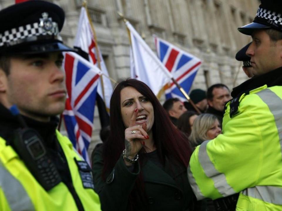 Jayda Fransen, leader of the far-right group Britain First, which has called for a march on 1 April in response to the terror attack in London: AFP