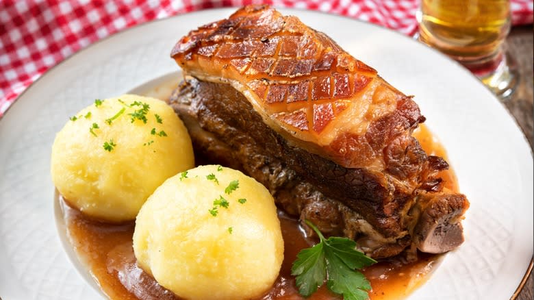 Bavarian roast pork and dumplings