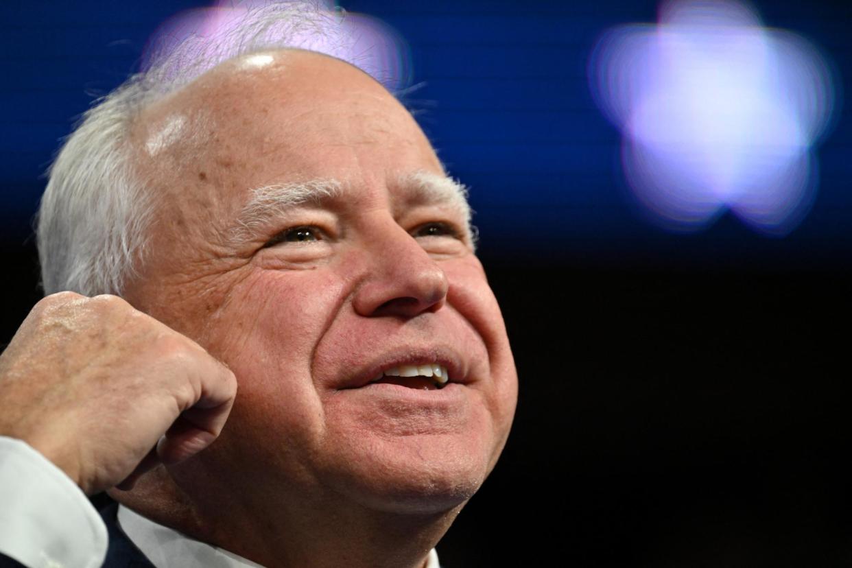 <span>Tim Walz speaks during a campaign event in Glendale, Arizona, last Friday.</span><span>Photograph: Robyn Beck/AFP/Getty Images</span>