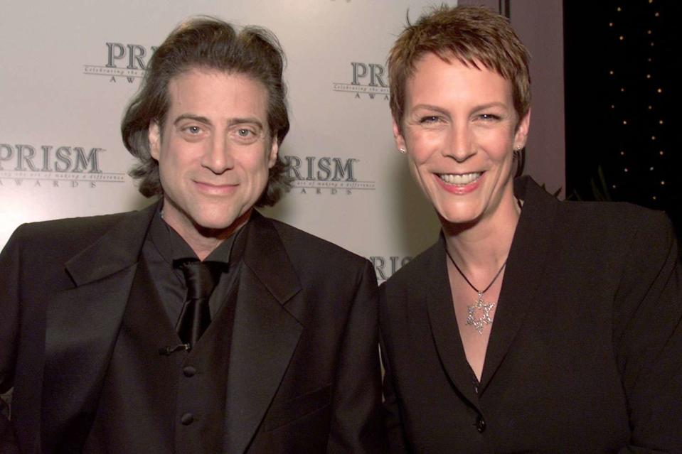 <p>Kevin Winter/Getty </p> Richard Lewis and Jamie Lee Curtis were the hosts at the 5th Annual Prism Awards on April 4, 2001 at CBS Television City, Los Angeles, CA.