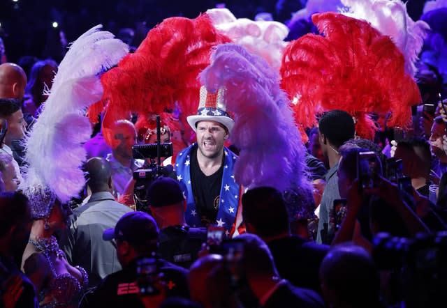 Tyson Fury made a lively entrance to the ring