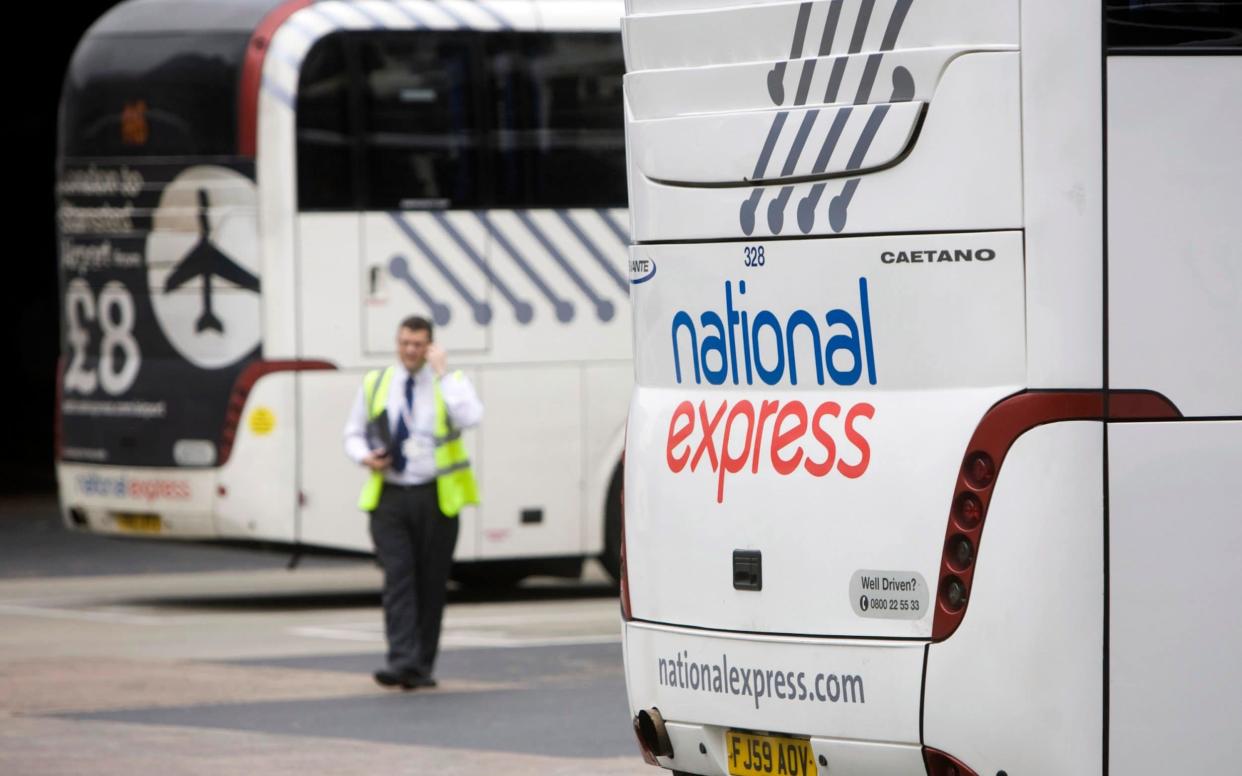A National Express coach stopped and two passengers were arrested after allegedly stripping off and having sex onboard as it traveled on the M5 through Devon. Stock image.