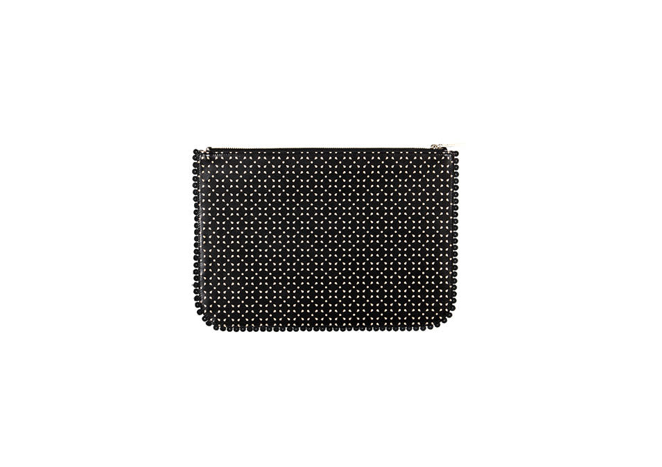 Tabitha Simmons Small Pouch Black Perforated Calf