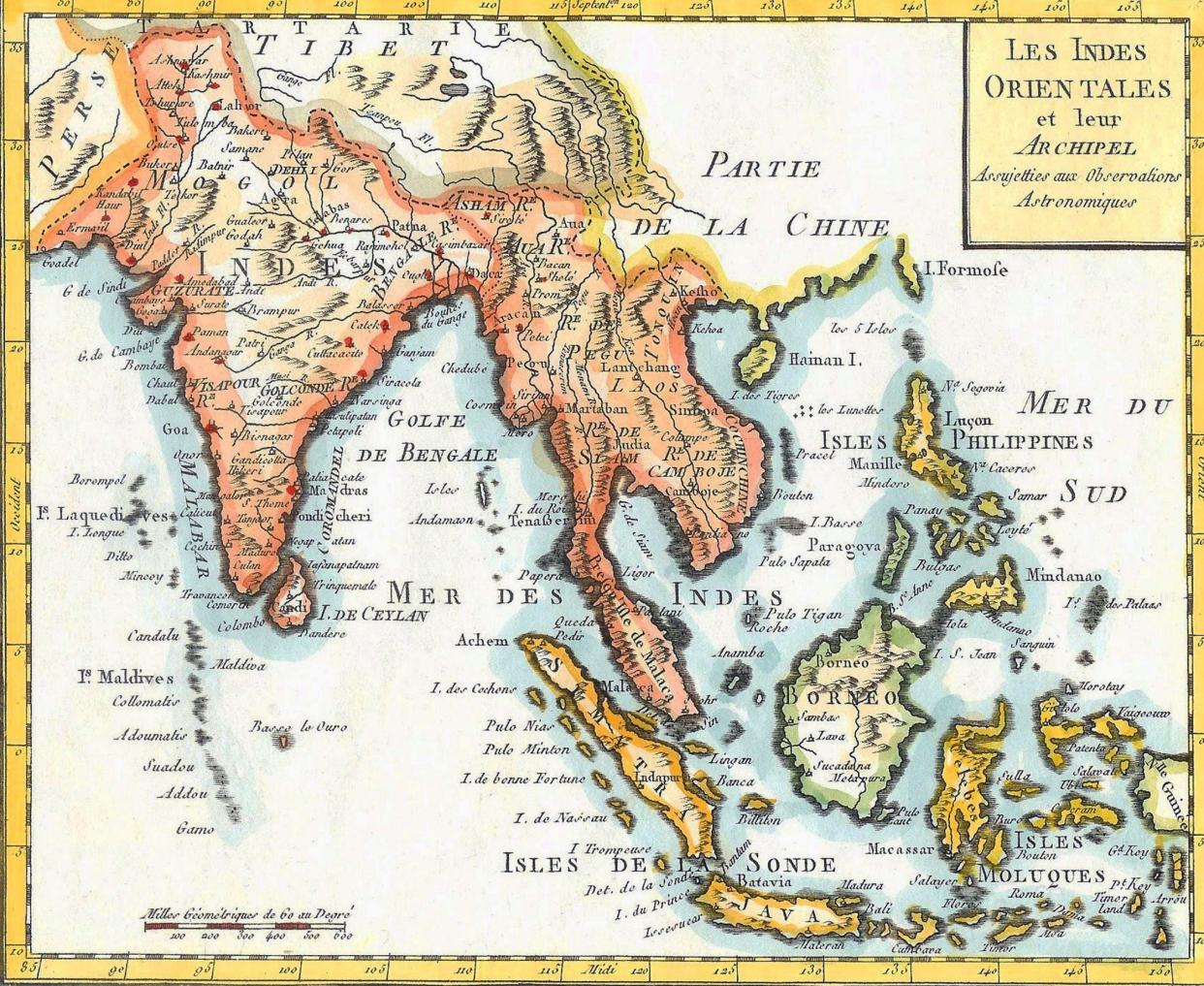 The spice islands, hand-coloured map, 1799