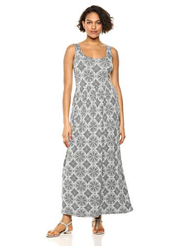 Amazon Essentials Women's Patterned Tank Waisted Maxi Dress, Large Tile Grey Heather, XS (Amazon / Amazon)