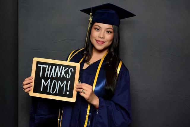 Commencement speaker Kimberly Farias, a first-generation Mexican American college student and a double major in political science and psychology, joined hundreds of Bobcats graduating Sunday (May 14) morning from UC Merced&#x002019;s School of Social Sciences, Humanities and Arts.