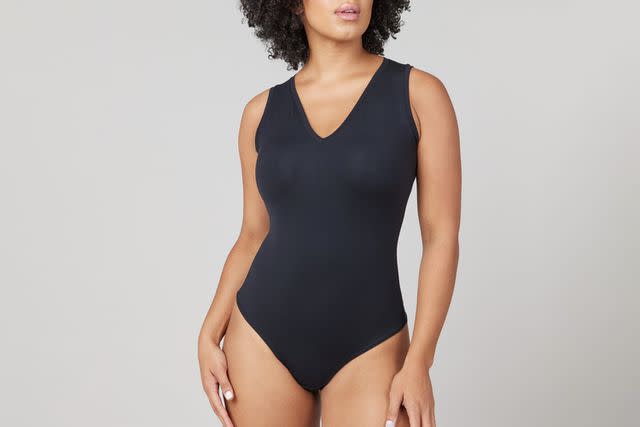 Solid U-neckline Seamless Underbust Shapewear Bodysuit - Cider