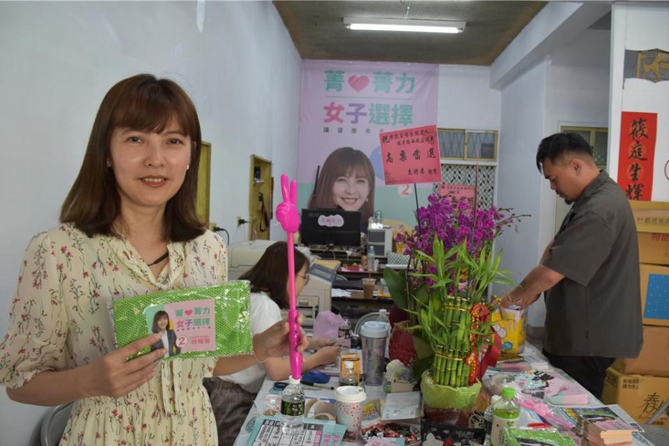 清明連假黃金周，徐筱菁安排在貓裡喵親子公園，舉辦2場親子活動。（謝明俊攝）