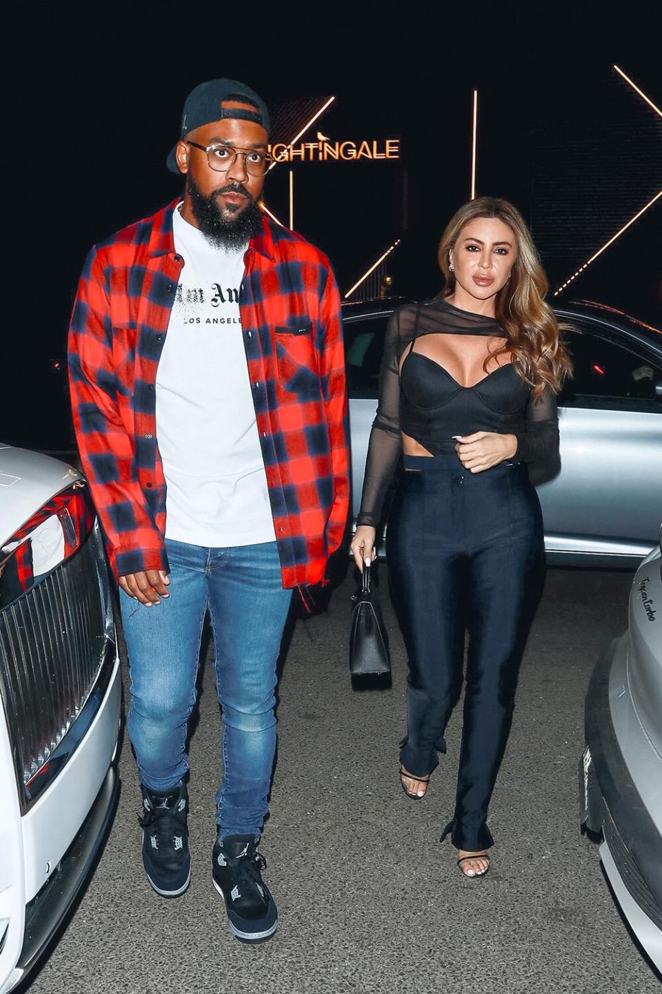 LOS ANGELES, CA - FEBRUARY 13: Marcus Jordan and Larsa Pippen are seen on February 13, 2023 in Los Angeles, California. (Photo by TWIST/Bauer-Griffin/GC Images)