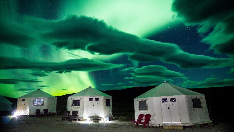 The northern lights seen above the Torngat Mountains in northern Newfoundland and Labrador. (Indigenous Tourism Association of Canada) Author provided