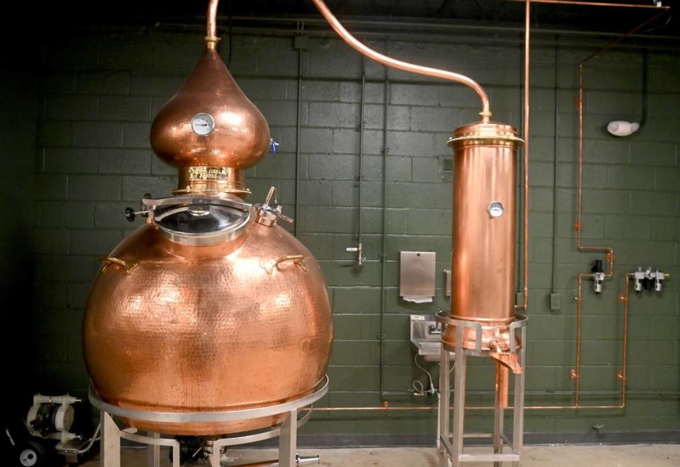 “Big Richard” is the name given to the copper still at Longleaf Distillery at 664 Second St. in downtown Macon.