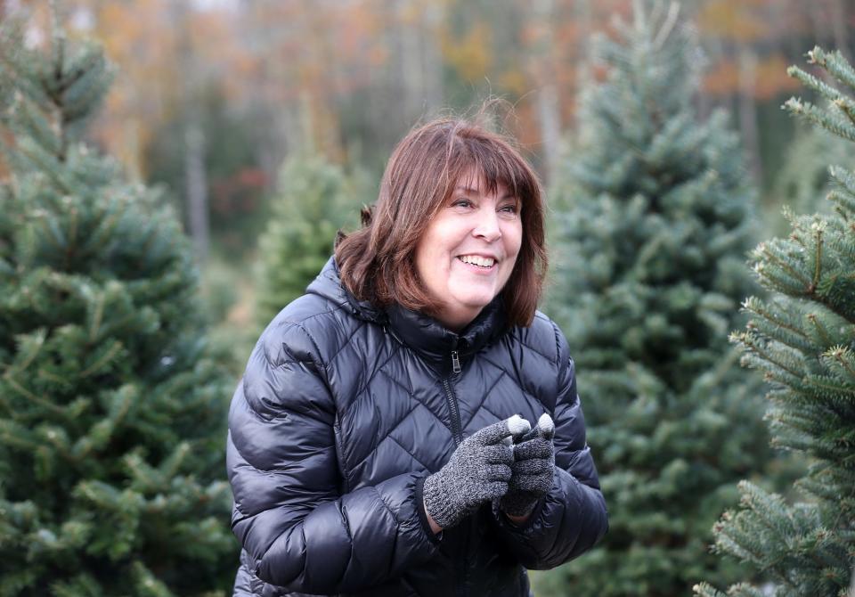 Colleen Bovaird-Liberty talks about her excitement and the magic of Christmas trees at her and her husband Ryan Liberty's Christmas tree farm in Wells.