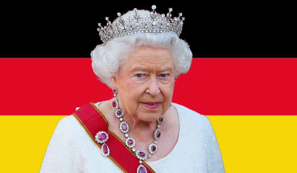 Etwas Britischeres als die Queen gibt es eigentlich nicht. Dabei hat Elizabeth II. ziemlich tiefe deutsche Wurzeln - und ist damit längst nicht die einzige europäische Monarchin, die deutscher ist, als man annehmen könnte. (Bild: Sean Gallup/Getty Images/Montage: teleschau)