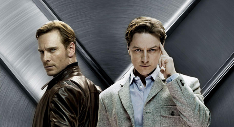 Michael Fassbender and James McAvoy in the Fox X-Men era.