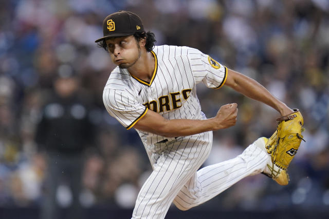 Photo: Padres Pitcher Nick Martinez Reacts After Hitting Batter