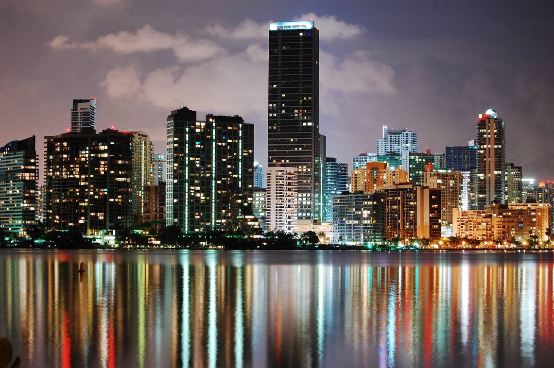 You can’t beat the view of the Miami skyline from Rusty Pelican on Key Biscayne.