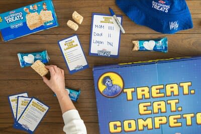 The limited-edition "Treat. Eat. Compete." game set is complete with five sweet and silly games all centered around the beloved Rice Krispies Treats® bar.