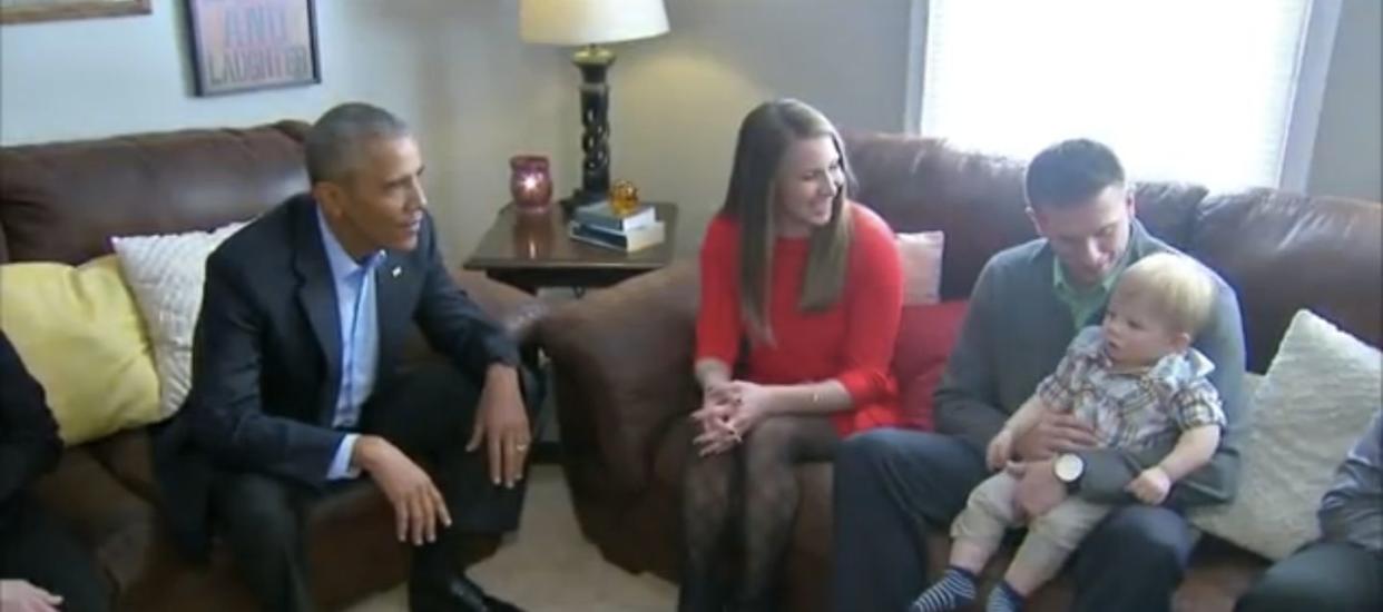 President Obama visited Lisa Martin and her family in their&nbsp;Papillion, Nebraska home on Wednesday.