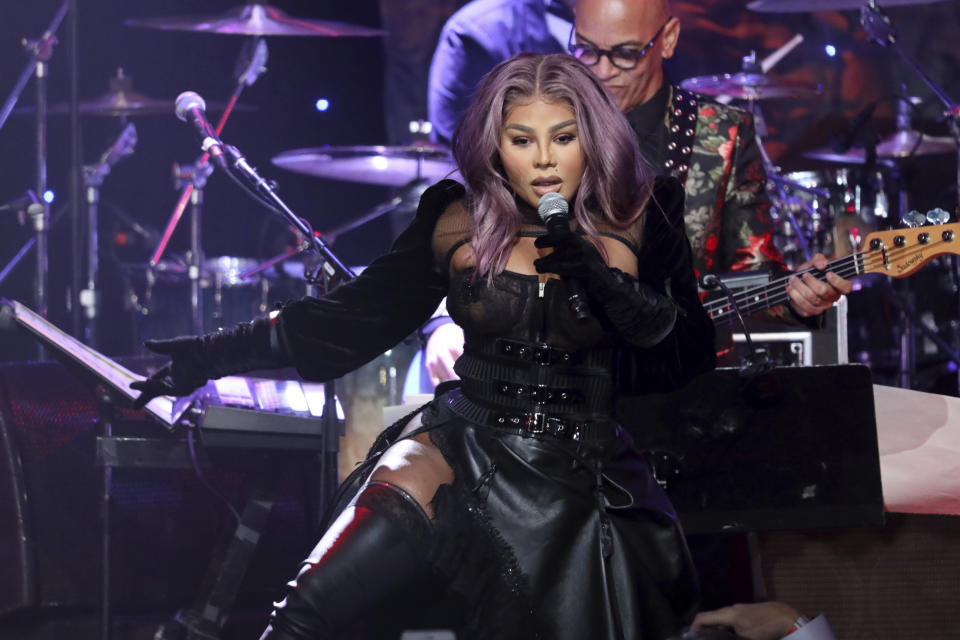 Lil' Kim performs on stage at the Pre-Grammy Gala And Salute To Industry Icons at the Beverly Hilton Hotel on Saturday, Jan. 25, 2020, in Beverly Hills, Calif. (Photo by Willy Sanjuan/Invision/AP)