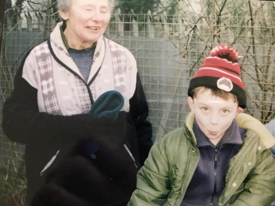 Lewis Hornby as a child with his grandma Pat. (SWNS)