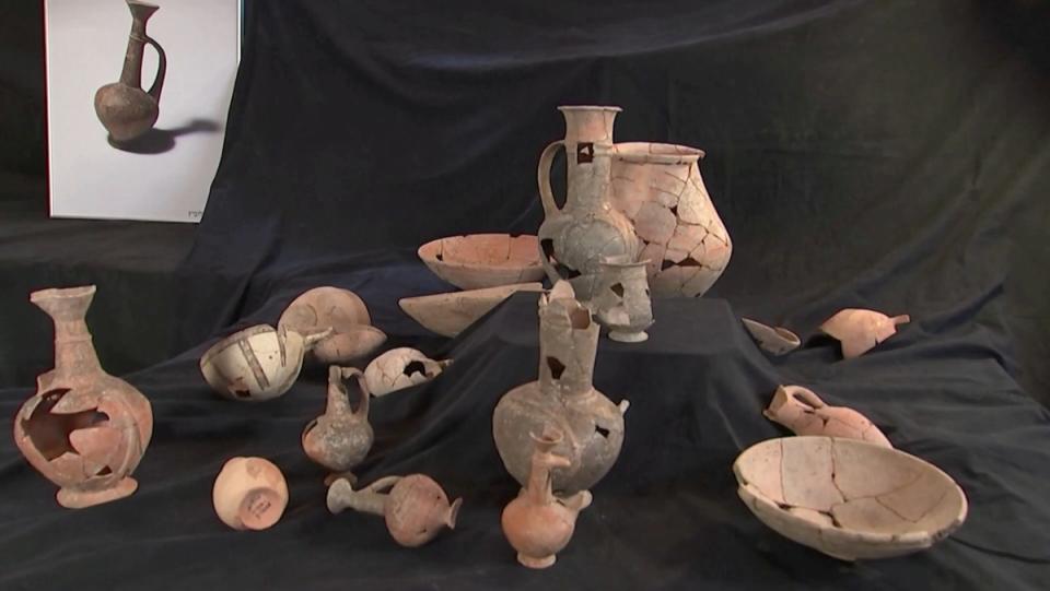 A collection of bowls and jars found in Israel that had opium residue