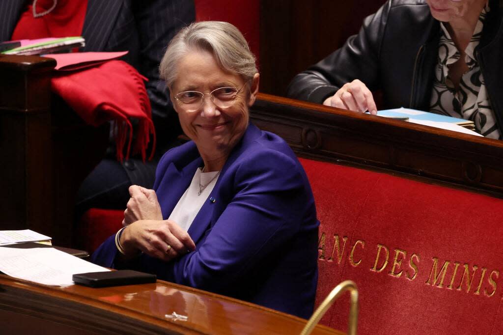 Élisabeth Borne, le 31 octobre 2023 à l’Assemblée sur le banc des ministres.  