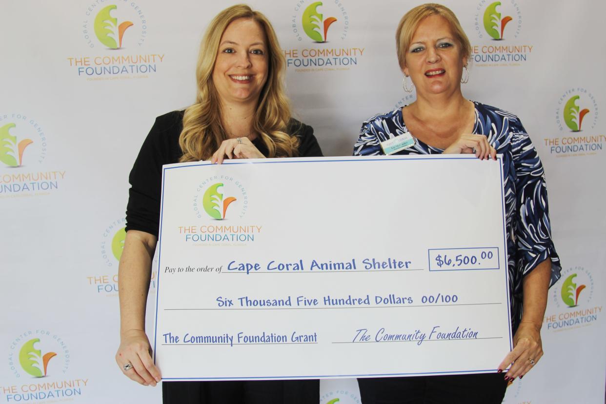 The Cape Coral Animal Shelter recently received a grant from The Community Foundation for $6,500