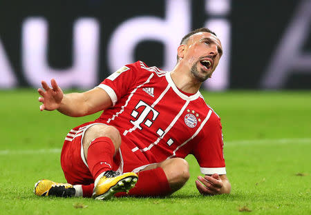 Soccer Football - Bundesliga - FC Bayern Munich vs VfL Wolfsburg - Allianz Arena, Munich, Germany - September 22, 2017 Bayern Munich's Franck Ribery reacts REUTERS/Michael Dalder