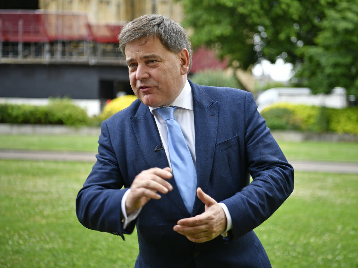 Andrew Bridgen stood by his own Covid vaccine claims in latest GB News programme (PA)