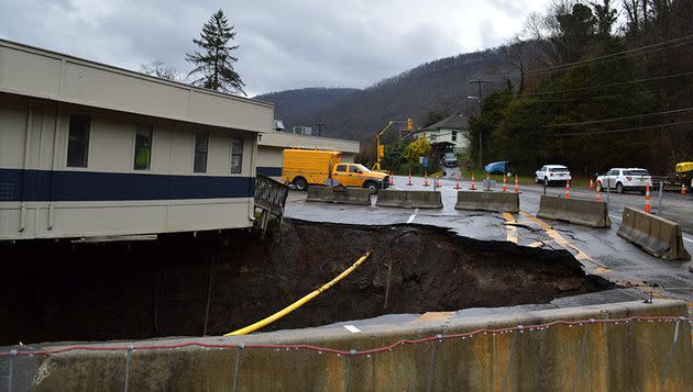 The sinkhole was initially 6 feet wide and 30 feet deep but has only grown larger.