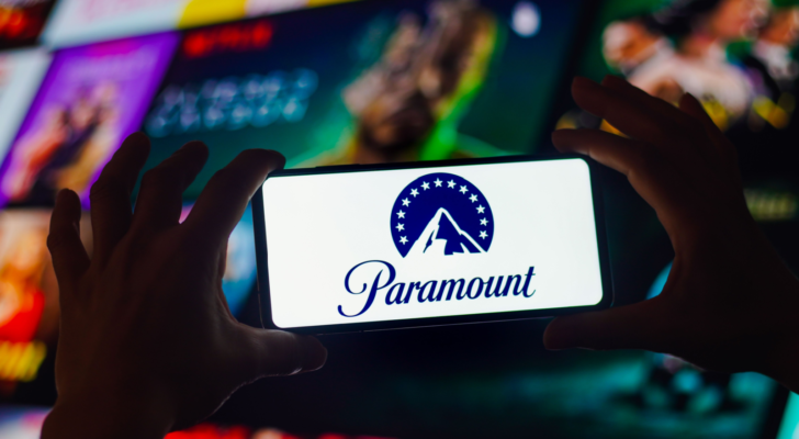 In this photo illustration, the Paramount Global (PARA) logo is displayed on a smartphone screen