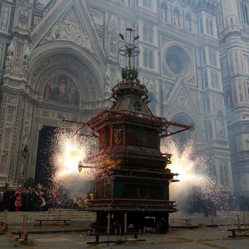 easter traditions around the world firework display in florence italy